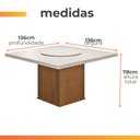 Ver imagem 3 de Conjunto Mesa Cedro Off Tampo Giratório 8 Cadeiras Amsterdã