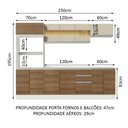 Ver imagem 4 de Armário de Cozinha Completa 100% MDF 250 cm Branco/Rustic/Crema Smart Madesa 01