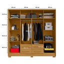 Ver imagem 4 de Guarda Roupa para Dormitorios Casal 202cm Roupeiro Premium Grande e Amplo Espaço