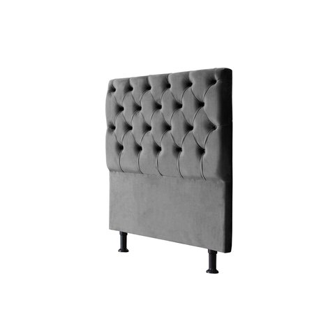Cabeceira de Cama Box Solteiro 88 Cm Versalite Suede Veludo Cinza Escuro