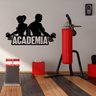 Adesivo Academia Homem Musculoso Mulher Halteres Decoração Kanto Store Adesivo de Parede Preto - 3