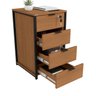 Gaveteiro Estilo Industrial Kappesberg Li045 Cor Canela Preto Fosco - 4