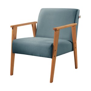Poltrona em Linho Perla Agarb Decor:linho Azul
