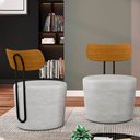 Ver imagem 2 de Kit 2 Poltronas Decorativas Redondas 53cm Le Moon M22 Veludo Cinza - Mpozenato