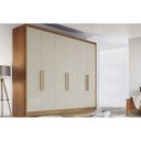Ver imagem 1 de Guarda Roupa 6 Portas e 8 Gavetas New Vértice/messina Cumaru/fendi - Novo Horizonte