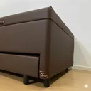 Ver imagem 4 de Cama Box Baú Solteiro Bicama + Colchão D20 12 cm Corino Marrom sem Cabeceira