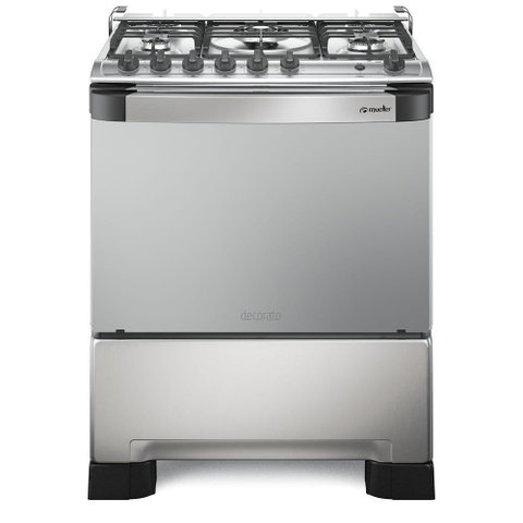 Fogão Mueller 5 Bocas Decorato Gourmet Inox com Timer e Tripla Chama Inox Bivolt