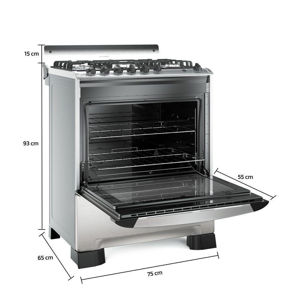 Fogão Mueller 5 Bocas Decorato Gourmet Inox com Timer e Tripla Chama Inox Bivolt - 9