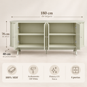 Ver imagem 5 de Balcão Aparador Buffet Curvo 180 cm com 4 Portas Off-White - Dalla Costa