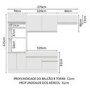 Ver imagem 4 de Armário de Cozinha Completa 270cm Branco Glamy Madesa 15