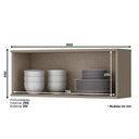Ver imagem 3 de Armário Aéreo 80cm 1 Porta Basculante 100% MDF Connect Duna/Cristal - Henn
