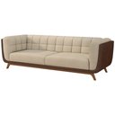 Ver imagem 7 de Sofá 2 Lugares 180cm Coin Pu Marrom | Bouclé Suave Off White - Sallar Home