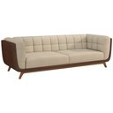 Ver imagem 1 de Sofá 2 Lugares 180cm Coin Pu Marrom | Bouclé Suave Off White - Sallar Home