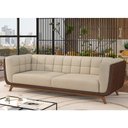Ver imagem 2 de Sofá 2 Lugares 180cm Coin Pu Marrom | Bouclé Suave Off White - Sallar Home