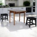 Ver imagem 2 de Mesa Aparador Extensível Smart em Madeira Maciça - Pinhão com Vidro Preto