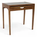 Ver imagem 1 de Mesa Aparador Extensível Smart em Madeira Maciça - Pinhão com Vidro Preto