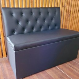 Poltrona Booth com Baú Cor Preto Orei Capitone - 2
