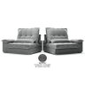 Sofá Bergamo 2,90m Retrátil e Reclinável Veludocristal Cinza - Netsofas - 6