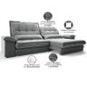 Sofá Bergamo 2,90m Retrátil e Reclinável Veludocristal Cinza - Netsofas - 5