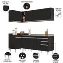 Ver imagem 3 de Armário de Cozinha Modulado de Canto Direito 4 Peças Cp42 com Pia Inox Preto - Lumil Lumil Móveis