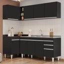 Ver imagem 2 de Armário de Cozinha Modulado de Canto Direito 4 Peças Cp42 com Pia Inox Preto - Lumil Lumil Móveis