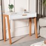 Mesa Escrivaninha Aparador Pés Madeira Quarto Estudo 90x40 Branco - 5