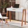 Mesa Escrivaninha Aparador Pés Madeira Quarto Estudo 90x40 Branco - 2