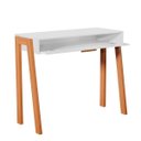 Ver mais imagens de Mesa Escrivaninha Aparador Pés Madeira Quarto Estudo 90x40 Branco