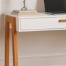 Mesa Escrivaninha Aparador Pés Madeira Quarto Estudo 90x40 Branco - 4