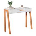 Ver imagem 6 de Mesa Escrivaninha Aparador Pés Madeira Quarto Estudo 90x40 Branco