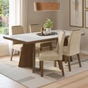 Ver imagem 1 de Conjunto Sala de Jantar Tampo de Vidro 4 Cadeiras Rustic/Branco/Imperial Todi Madesa
