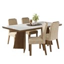 Ver imagem 2 de Conjunto Sala de Jantar Tampo de Vidro 4 Cadeiras Rustic/Branco/Imperial Todi Madesa