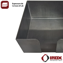 Porta Guardanapos Inox - Modelo 01 - Inox 430 - 12,5x12,5x7 Cm - 3