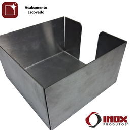 Porta Guardanapos Inox - Modelo 01 - Inox 430 - 12,5x12,5x7 Cm - 6