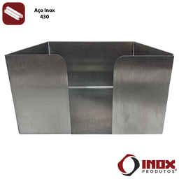 Porta Guardanapos Inox - Modelo 01 - Inox 430 - 12,5x12,5x7 Cm - 2