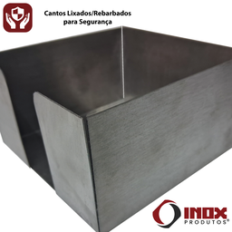 Porta Guardanapos Inox - Modelo 01 - Inox 430 - 12,5x12,5x7 Cm - 4