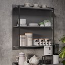 Ver imagem 2 de Prateleira Industrial Tripla Cozinha Suspenso de Parede Emi 70,5cm Graf M12 - D'Rossi