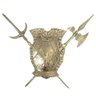 Armadura Medieval Machado Espada Bronze Parede Decoração - 1