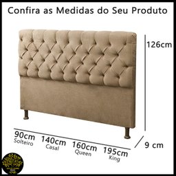 Cabeceira King Size Cama de Casal Box Estofada 1,95m Quarto Suede Sofia:marrom - 8