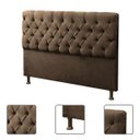 Ver imagem 1 de Cabeceira King Size Cama de Casal Box Estofada 1,95m Quarto Suede Sofia:marrom