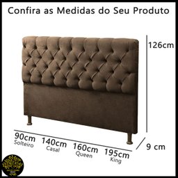 Cabeceira King Size Cama de Casal Box Estofada 1,95m Quarto Suede Sofia:marrom - 3