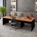 Ver imagem 1 de Mesa de Trabalho Escritório para 6 Pessoas 2,70m Nogal F5