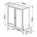 Ver imagem 5 de Armário Cristaleira 93cm Palhinha Pé Metal Hanover/dourado