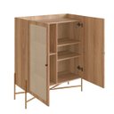 Ver imagem 3 de Armário Cristaleira 93cm Palhinha Pé Metal Hanover/dourado