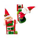 Ver imagem 4 de Decoração Enfeite de Natal Papai Noel e Elfo na Escada 50cm