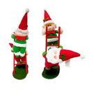 Ver imagem 3 de Decoração Enfeite de Natal Papai Noel e Elfo na Escada 50cm