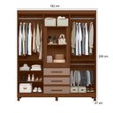 Ver imagem 3 de Guarda Roupa Casal New Fusion Casal 10 Portas Nogueira Capuccino - Móveis Albatroz