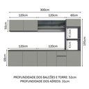 Ver imagem 4 de Armário de Cozinha Completa 300cm Suspenso Nice Madesa 03