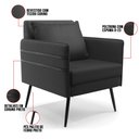 Ver imagem 6 de Kit 01 Namoradeira 02 Lugares e 02 Poltronas Mari Corino Pés Palito de Ferro - D’Rossi Preto