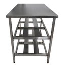 Ver imagem 3 de Mesa Aço Inox Industrial 100x70x90 Cm Prateleira Dupla Fenestrada Nortinox